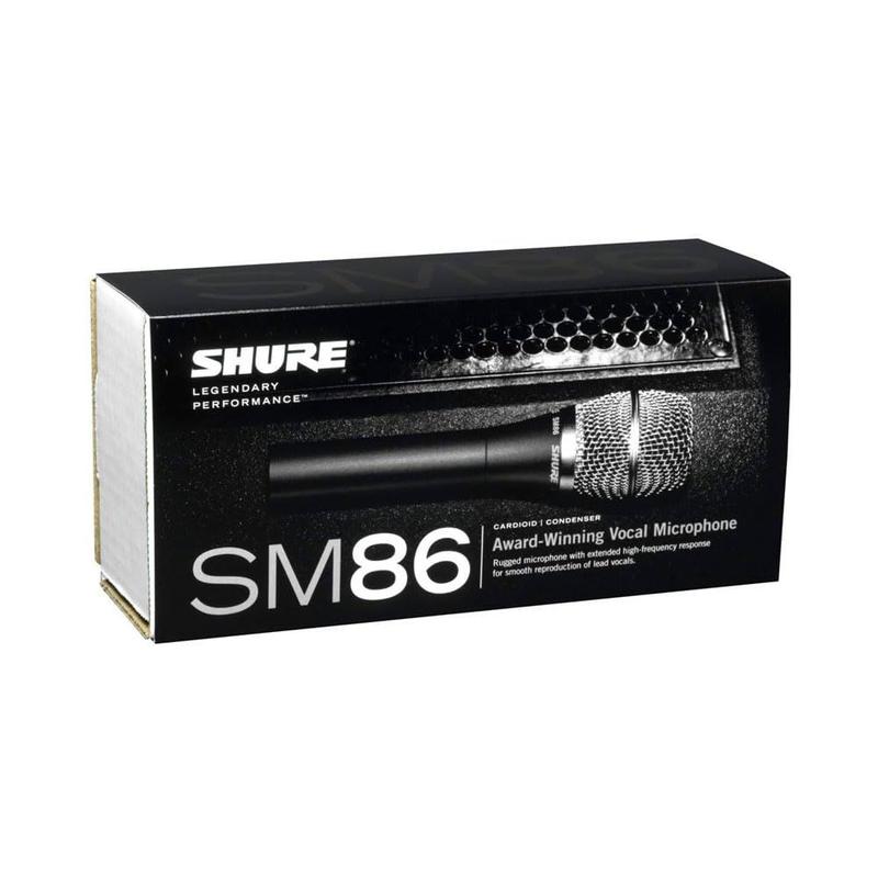 Microfone vocal Shure SM86 Condensador Cardioide para Vivo